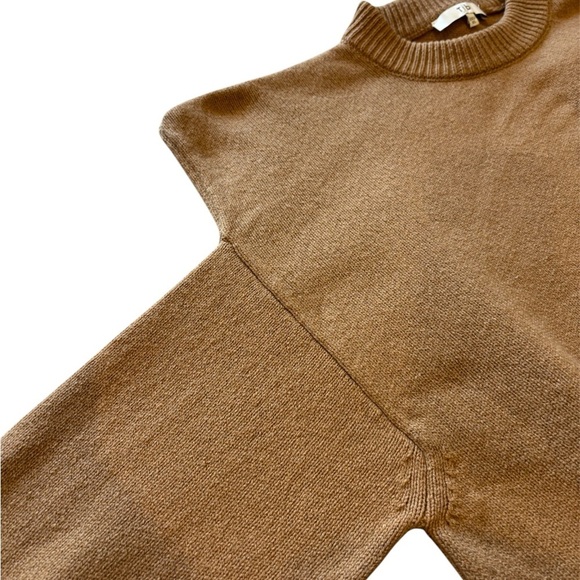 Tibi Recycled Cashmere Carre Oversized Sweater in Caramel - Picture 9 of 11